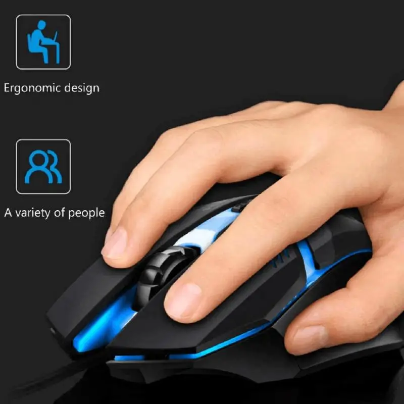 Latest high-quality ergonomic gaming mouse, suitable for desktop and laptop computers, 4-button USB RGB backlit mouse — view 2