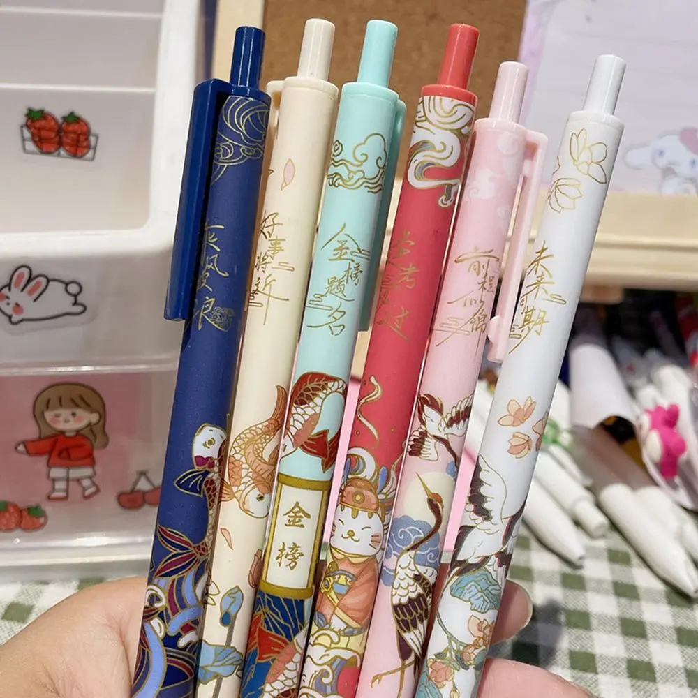 

New Press Type Ballpoint Pens 0.5mm Cute Bear Peach Astronaut Writing Gel Pens Student Gift Learning Office Supplies