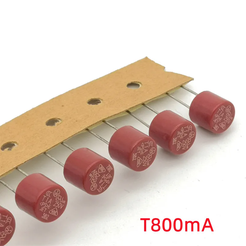 

(10 pcs/lot) T800mA 250V TR5 Slow Blow Subminiature Fuse, UL VDE RoHS Approved, 800mA, 0.8 Amp.