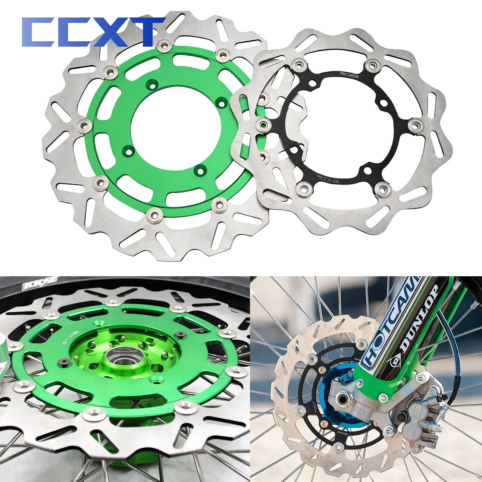 

Motorcycle 270mm 320mm Front Rear Floating Brake Disc Rotor Universal For Kawasaki KX125 KX250 KX250F KX450F KLX450R 2006-2021