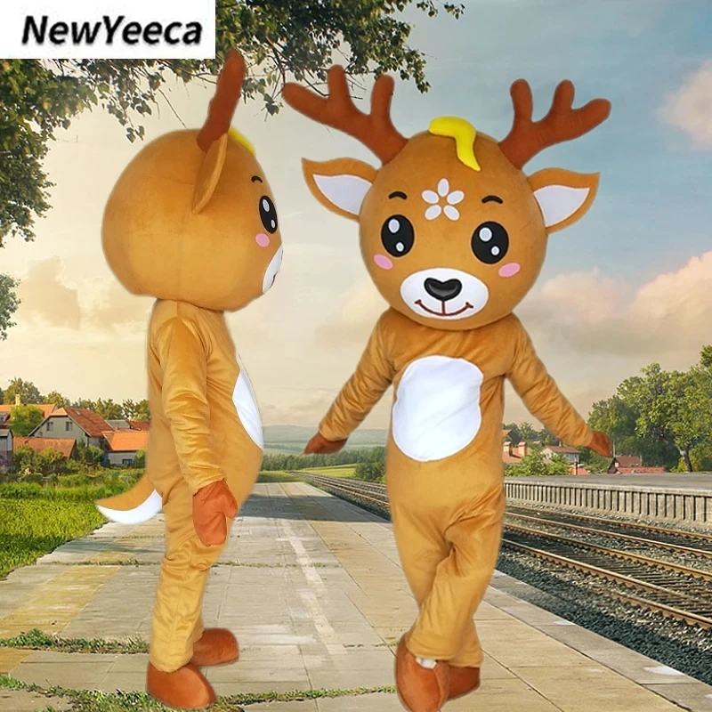 Elk Mascot Costume Cosplay Anime Role Play Suit Christmas Flower for Adult Halloween Thanksgiving Day Dress for Celebration mascot costume