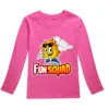 New Spring Summer Boys Clothes Kids Cosplay Fun Squad Gaming Long Sleeve T-shirt Cotton Casual Children Pullover Girls Tees Tops 5
