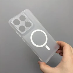 Clear Matte Magnetic Soft Anti - Fingerprint Protective Case for Motorola X70 Air Pro (WHITE)
