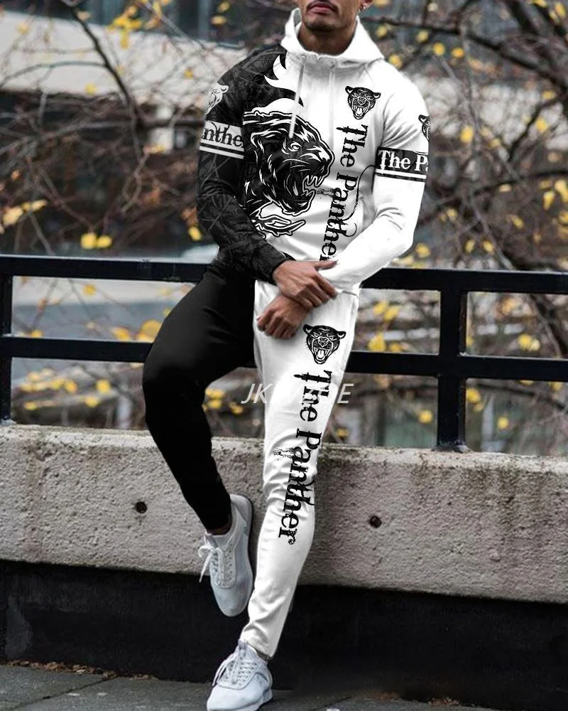 2023FashionDesignMensSportsHoodieSet3DPrintingKINGMens