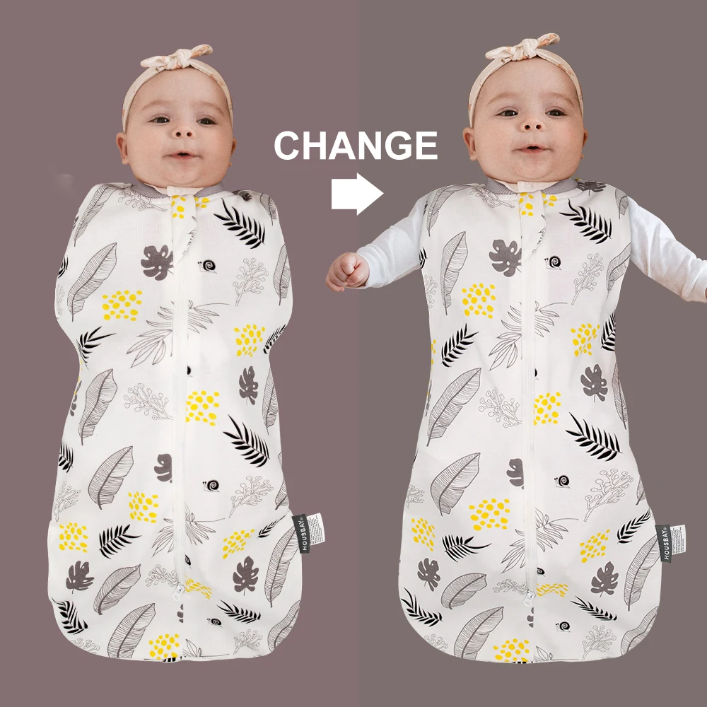 Baby Sleeping Bag 100% Cotton Diaper Cocoon Envelope For Newborns Zipper Sleep Sacks Printed Dandelion Bedding Accessories 5