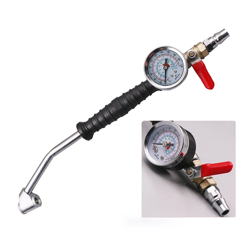 Tire Inflator Rod For Car Truck Vehicles With Tire Pressure Gauge Car Manometro Repair Tools 0-15Bar/220Psi Universal