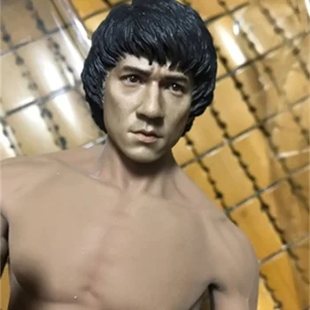 1/6 남성 쿵푸 재키 찬 경찰 영화 플레이어 머리 조각, 12 인치 액션 피규어 DIY 컬렉션