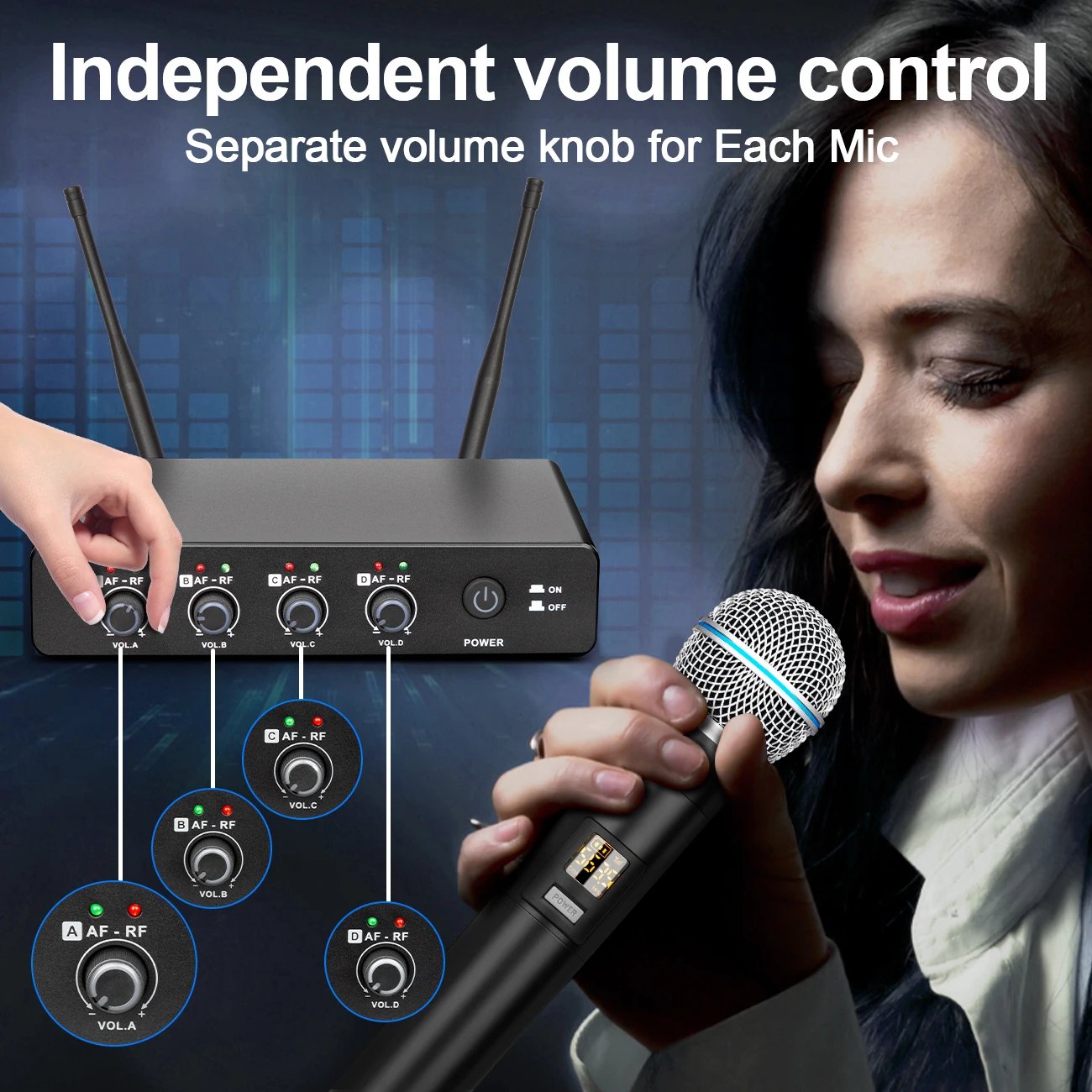 Wireless Microphone Handheld Depusheng R3 Dual Channels UHF Fixed Frequency Dynamic Mic For Karaoke Wedding Party Band Church