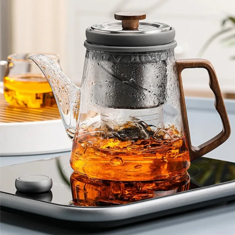 Top Pot Elegant Cup Tea Separation Lift Bubble Teapot Full Glass Office Electric Ceramic Stove Tea Maker Set Infuser Teaware