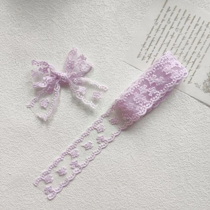 Floral Embroidery Wavy Lace Ribbon for Crafts and Sewing - 2 Yards