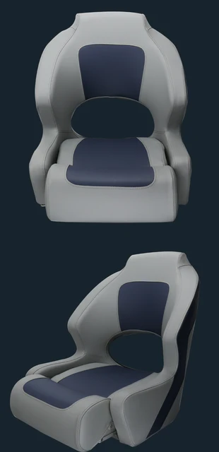 2 Sedie Per Barca Pieghevoli Con Schienale - Blu, Portata 110 Kg, Ideali Per Pesca E Relax - Foto 4