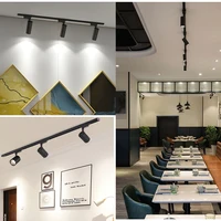 110v 220v Set Track Light Spot Lighting COB LED Track Lamp  12/20/30/40W Ceil Spotlight Rail For Home Store Decor Indoor Fixture - Image 4