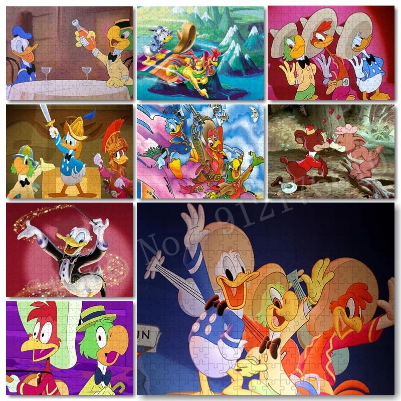 Disney Jigsaw Puzzle The Three Caballeros Funny Fashion Decompression Game Toys 300/500/1000 Pics Puzzle Crafts Home Decoration