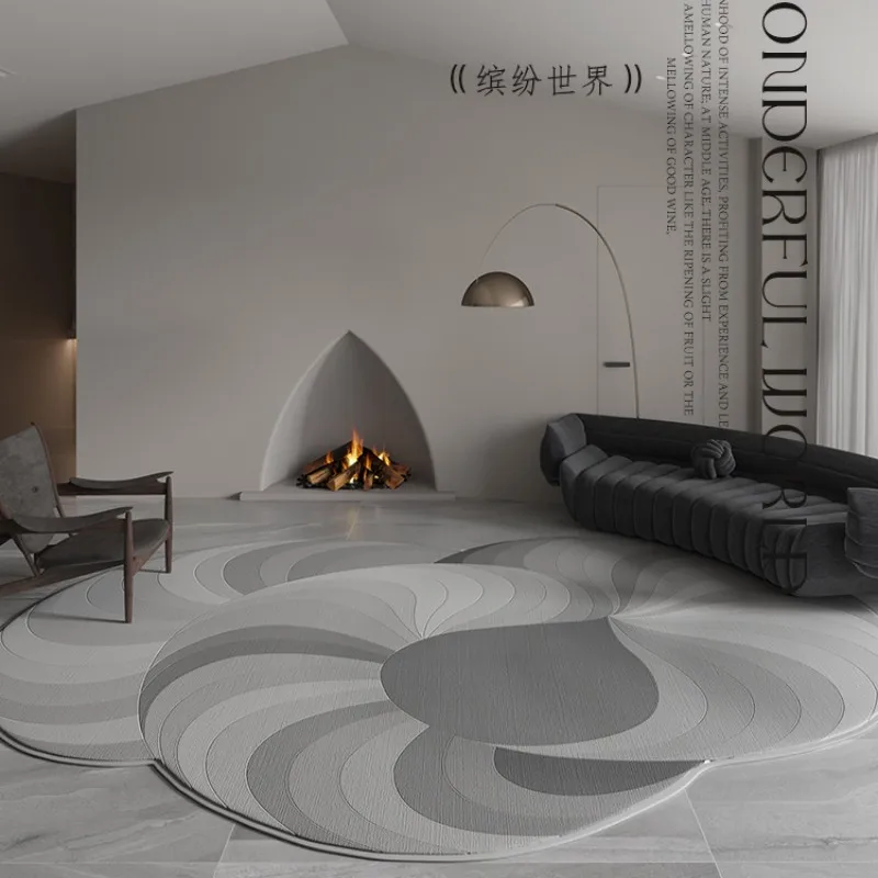 Fluffy Soft Lounge Rug Morandi Living Room Decoration Shaped Carpet Light Luxury Rugs for Bedroom Thicken Irregular Non-slip Mat 5