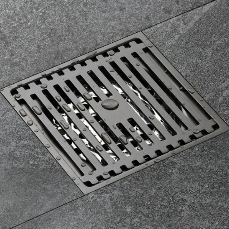 ท่อระบายน้ำแบบสี่เหลี่ยมกันกลิ่น สำหรับระเบียงสแตนเลส สีเทา สำหรับเครื่องซักผ้า ห้องน้ำ และฝักบัว 1