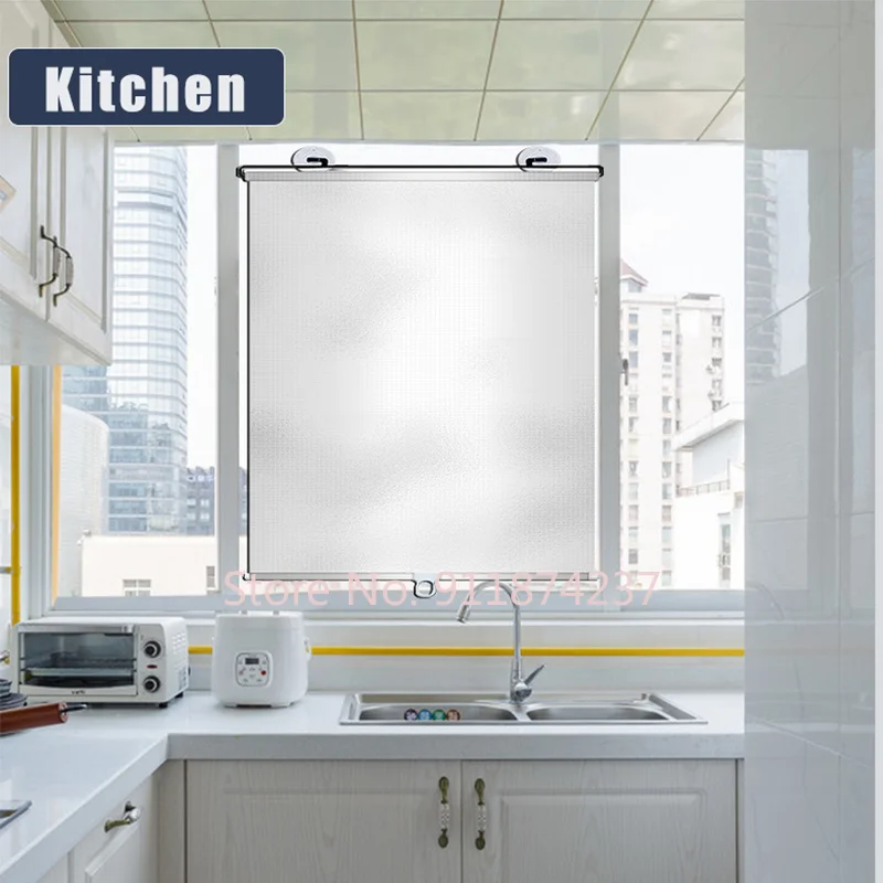 Roller Blinds Home Roller Blinds Blackout Curtain and Thermal Insulation Roller Blinds Without Drilling Curtains for Bedroom Kitchen Office