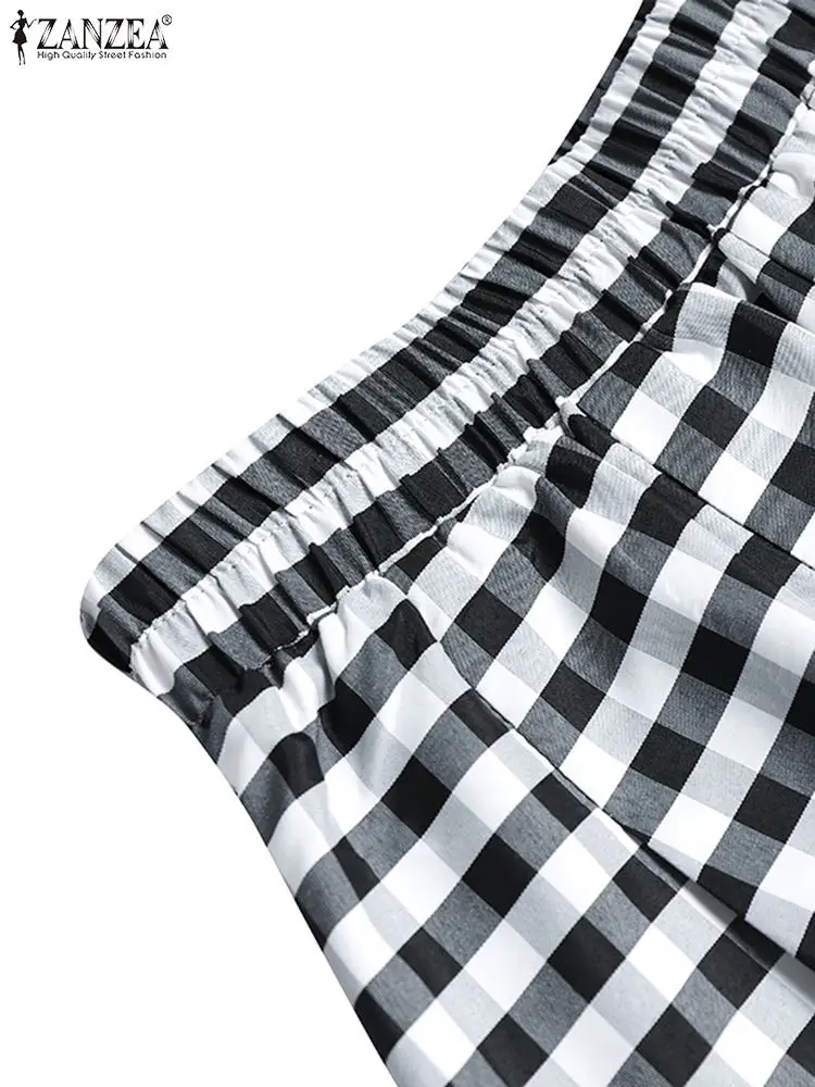 Moda Feminina Assimétrico Saias Zanzea Verão Xadrez Maxi Longas Casual Cintura Elástica Feminino ol Vintage A-line 2022 14 Computers & Electronics