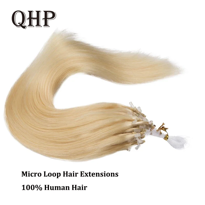 Micro Loop Hair Extension Natural Straight Real Human Hair Brazilian Remy Micro Link Extensions For Women Invisible 50pcs
