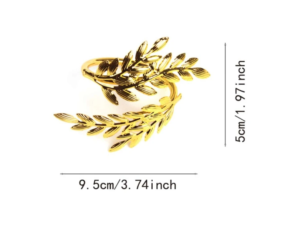 1/2pcs Gold Wheat Napkin Rings Metal Leaf Napkin Holder napkin ring For Harvest Festival Fall Thanksgiving Wedding Dinner Table