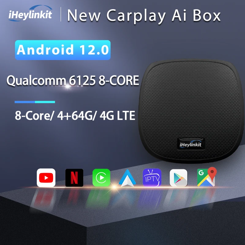 Iheylinkit Carplay Ai Box Android 12 System Netflix Iptv Wireless