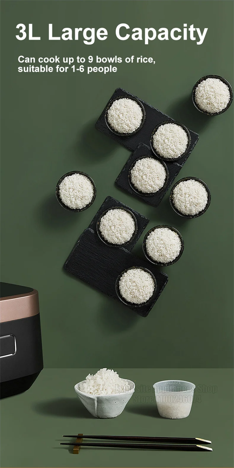 Description Picture 6 of itemSUPOR 3L Rice Cooker IH Electric Cooker Multifunctional Intelligent Kitchen Appliances For Dormitory Suitable for 2-6 People