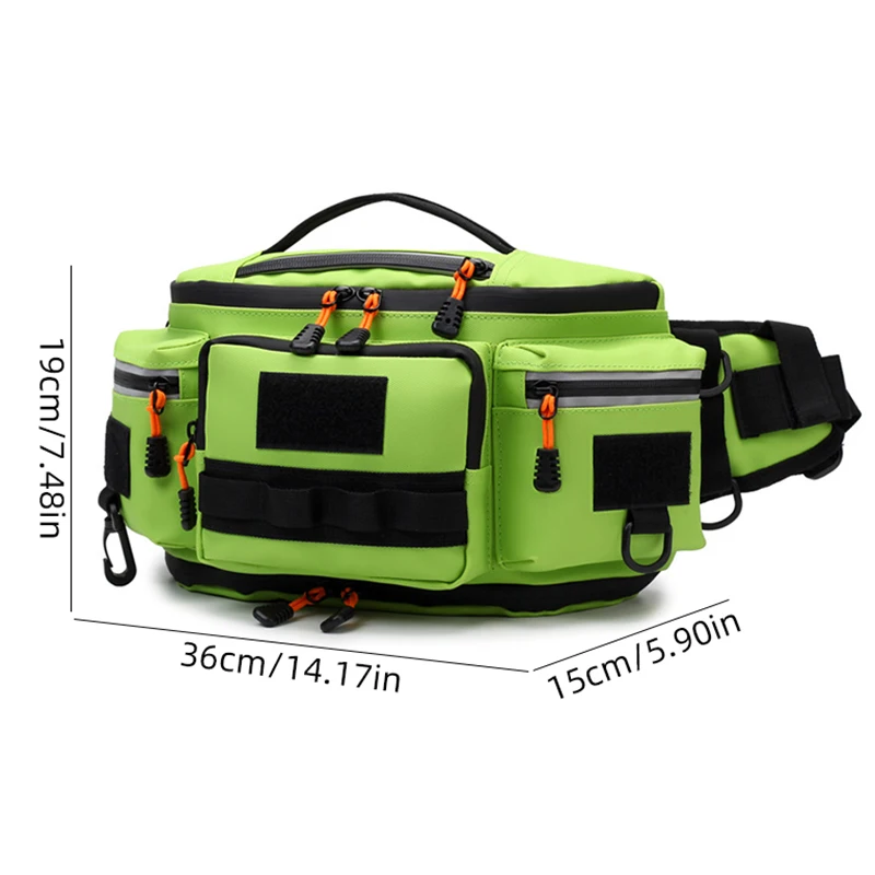 Sac banane pêche molle homme : sacoche sport outdoor multi-poches pour randonnée, chasse et vélo