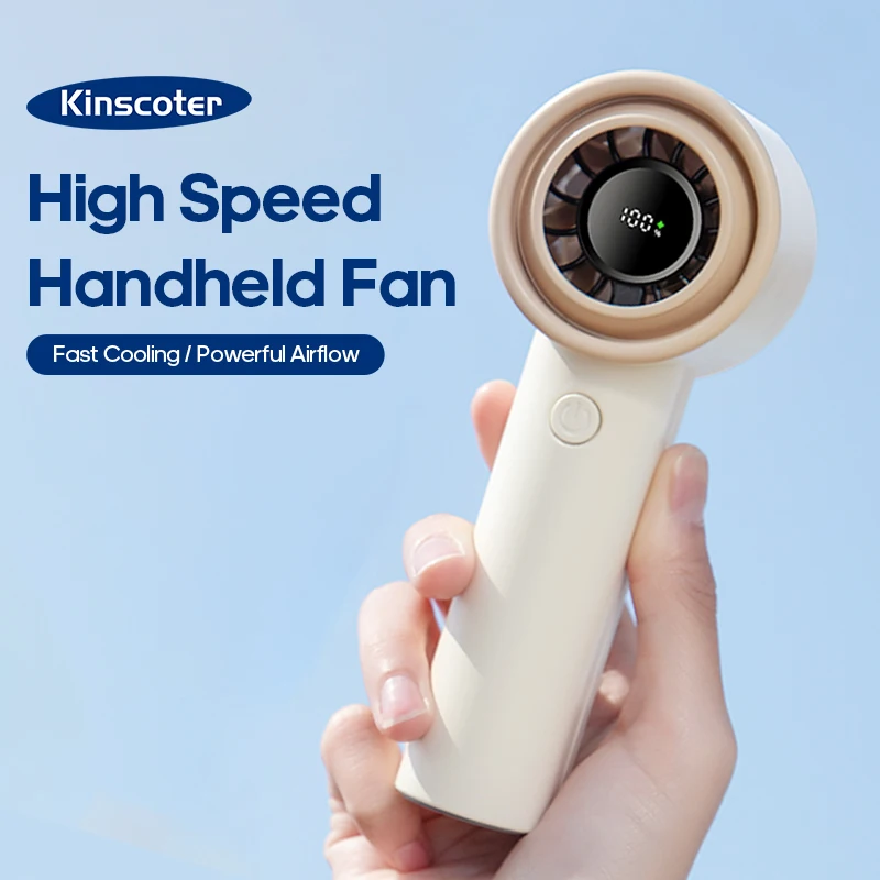 Portable Mini Handheld Fan 100 Gear Silent High Wind Speeds Adjustable 3000mAh USB Outdoor Wearable Neck Small Fan with Display