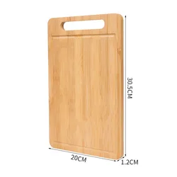 Premium Double - Sided Bamboo Cutting Board with Vertical Stand - Natural Anti - Mold Kitchen Chopping Surface (Middle)