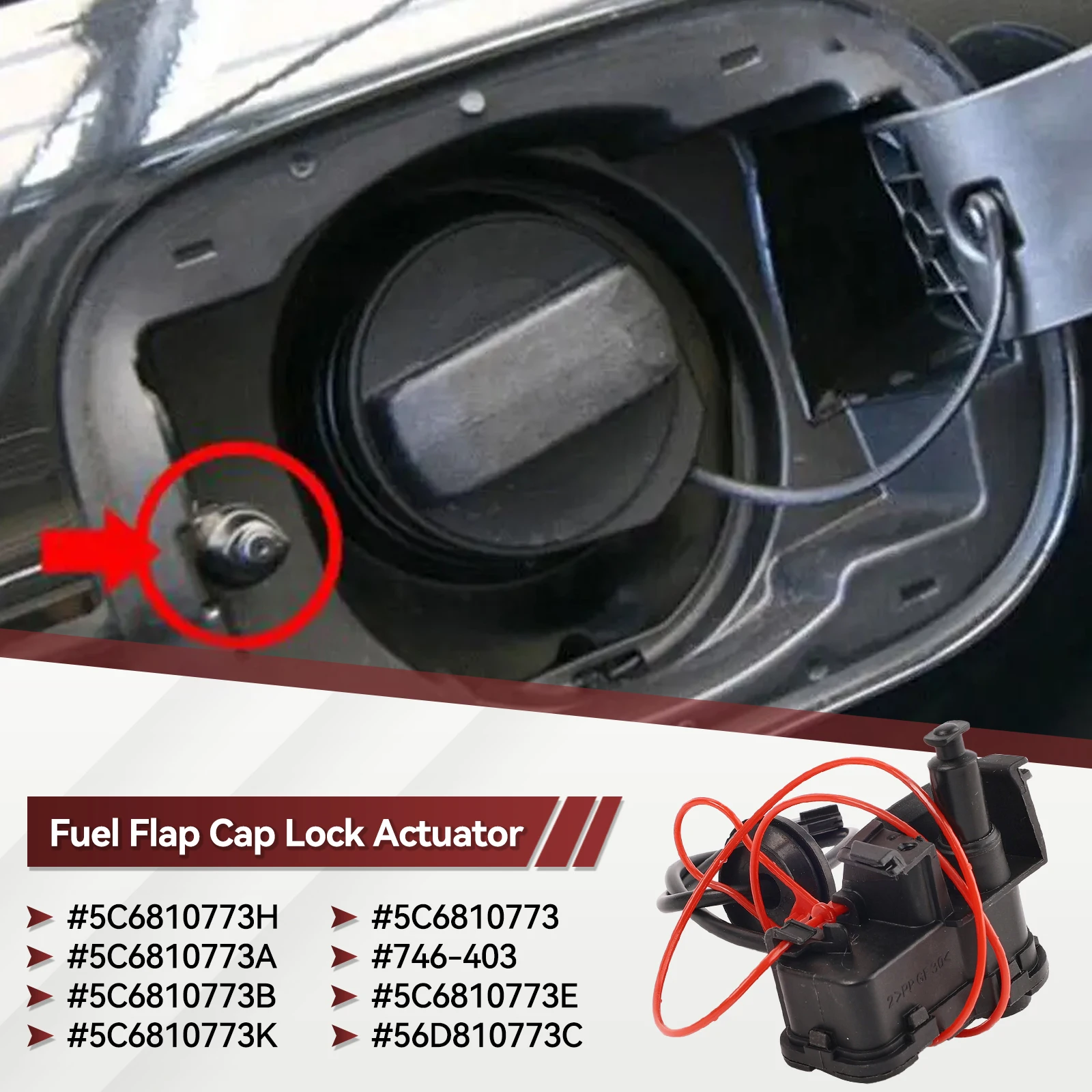 Fuel Tank Cap Lock Motor Actuator Fit VW Golf Mk7 Jetta Passat B7 Polo 2013-19 SKODA Rapid 5C6810773A 5C6810773B 5C6810773H car fuel filler cap actuator motor