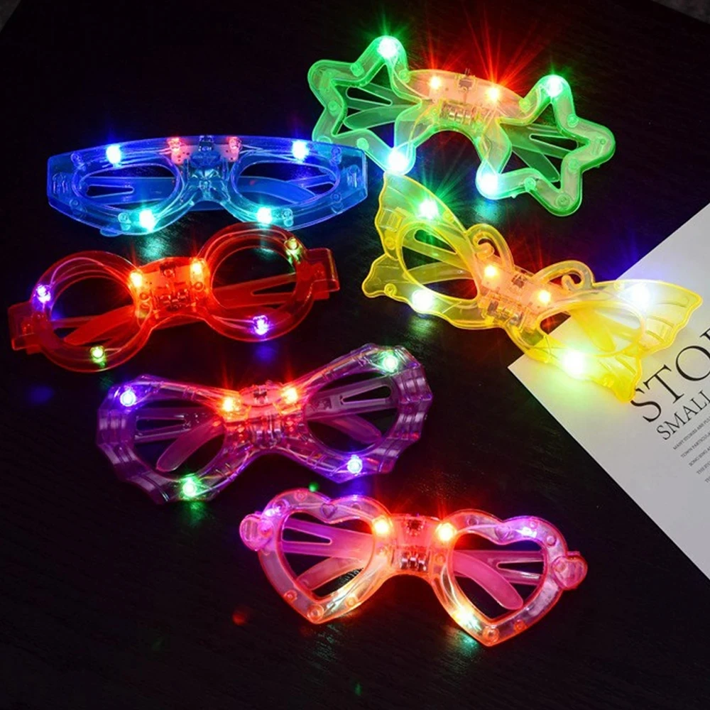 LED Light Up Glow Sunglasses 10/20/30/40/50 Pcs for Kids Adults Birthday Party Decoration