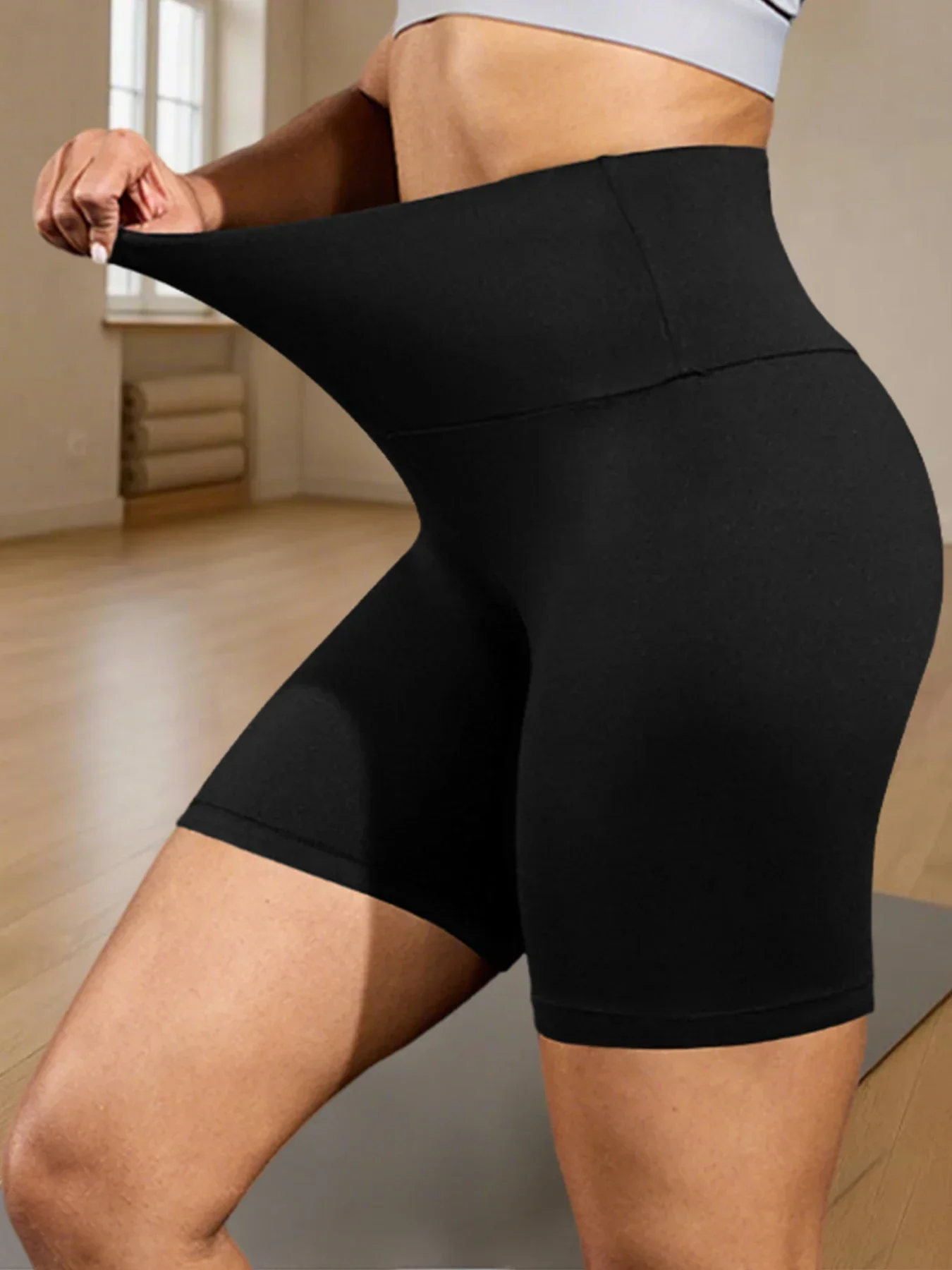 High Waisted Biker Shorts - Soft Tummy Control Workout Yoga Fitness