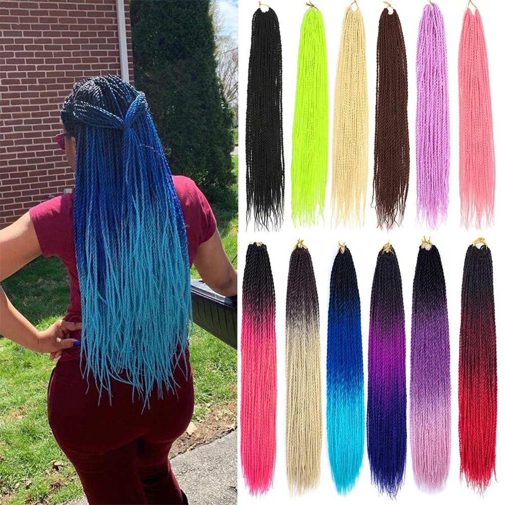 24 Inch Jumbo Braids Hair Extensions Ombre High Temperature Synthetic Hair  African Rainbow Box Braiding Hair for Senegal Twist 100g/pack 2 Tones