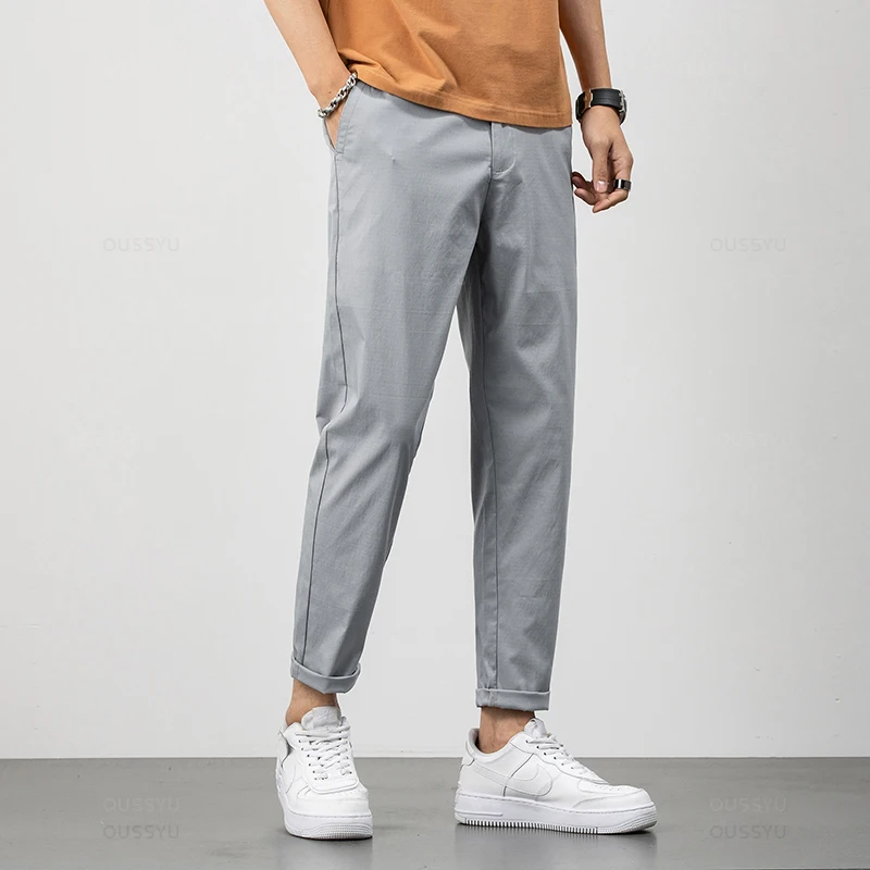 Buy MOGU Ankle-Length Dress Pants for Men Slim Fit Cropped Trousers Online  at desertcartINDIA