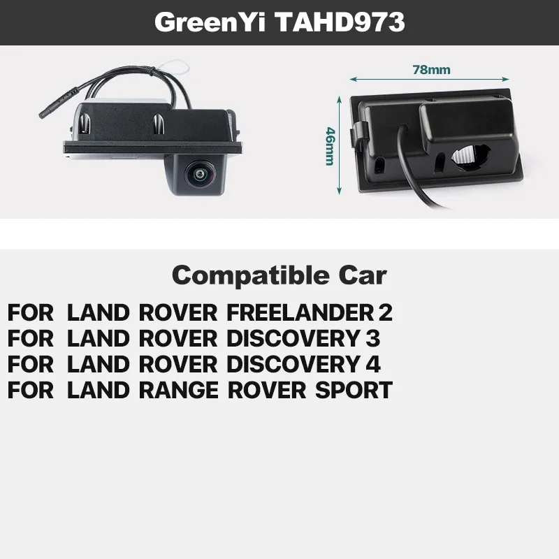 GreenYi كاميرا الرؤية الخلفية للسيارة مسار ديناميكي AHD1080/720P لسيارة لاند روفر/فريلاندر 2 ديسكفري 3/4 رينج روفر سبورت