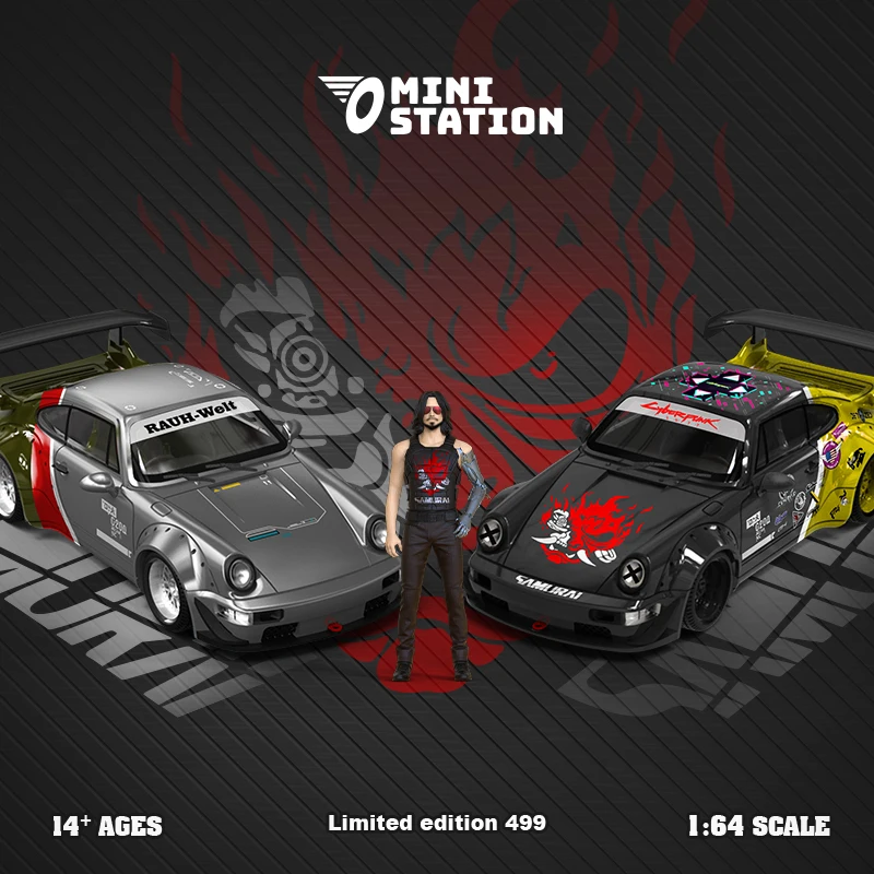 Presale Ministation 1:64 Rwb 964 Gttail Samurai Diecast Diorama Collezione Di Modelli Di Auto Giocattoli Time Micro