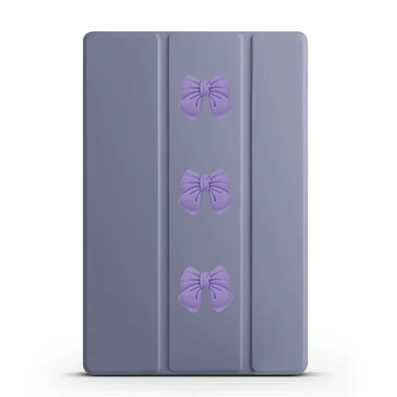 DIY Bow Trifold Stand TPU Soft Back Tablet Case - 8.3 Inch, 2024 Edition