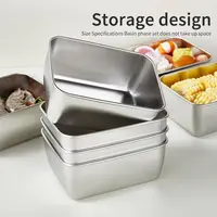 Récipient de conservation des aliments en acier inoxydable avec couvercle – Boîte hermétique de conservation des aliments frais pour réfrigérateur |   Petit organisateur de cuisine épais 3