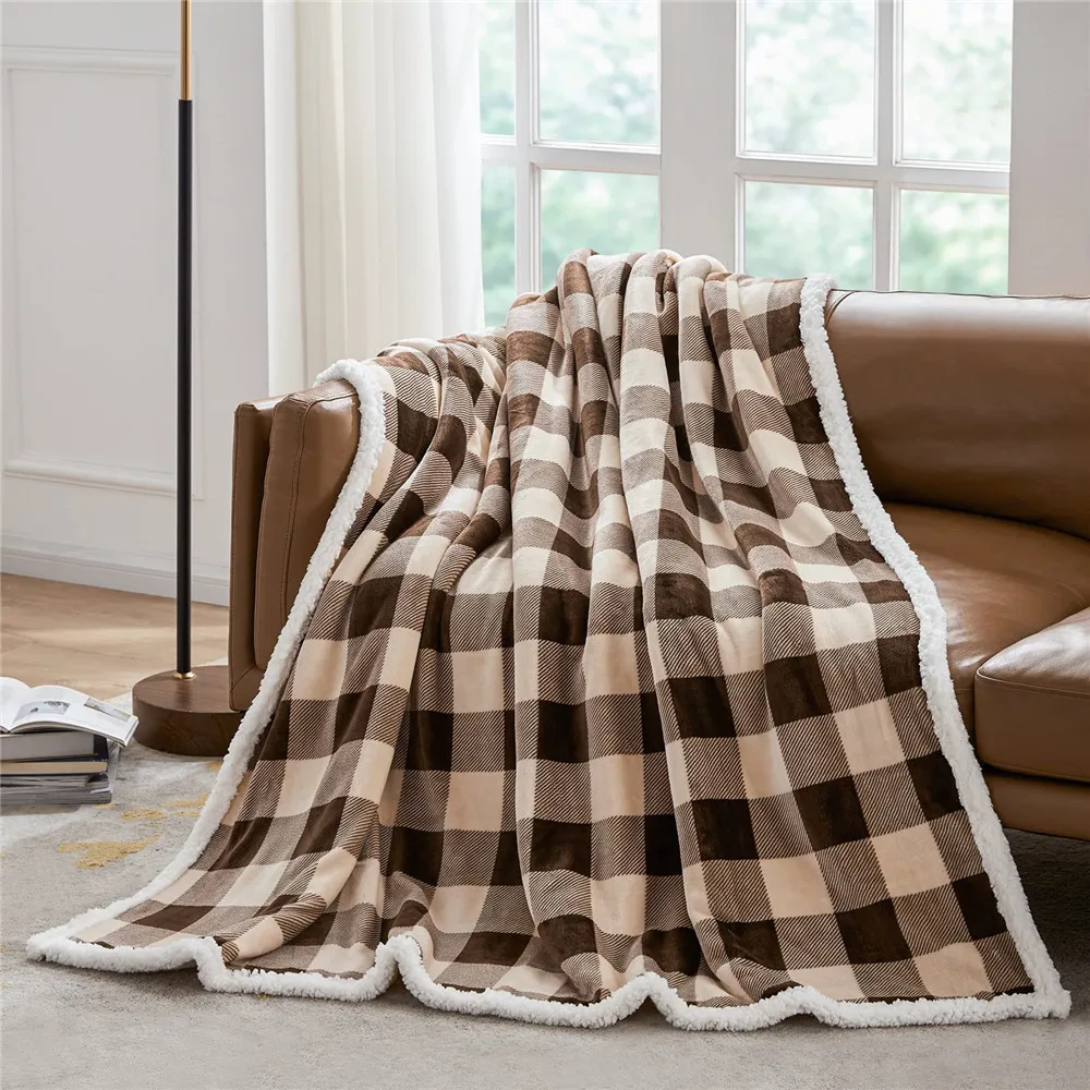 

HX Winter Blankets Fashion Stripet Plaid 3D Printed Throw Blankets for Beds Adult Child Keep Warm Double Layer Quilts 5 Size