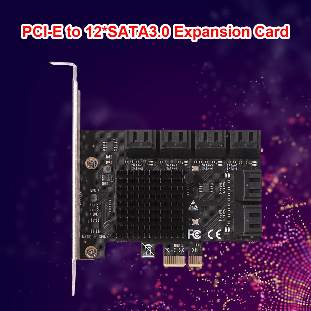 

10-портовая плата расширения PCIE, плата расширения PCIe 6 Гбит/с, порт PCIE, плата расширения SATA 3,0, адаптер контроллера для настольного компьютера