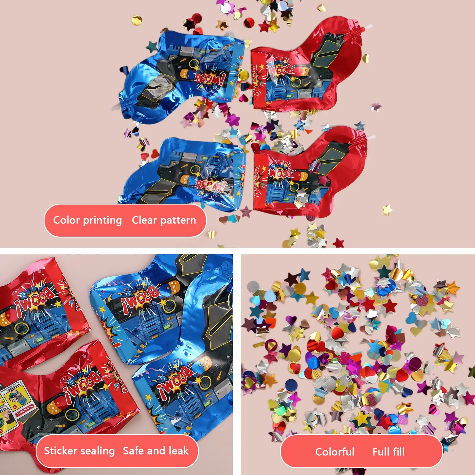 Confetti Gun Foil Balloons 6/12pcs for Wedding Birthday Graduation party decorations paper confetti