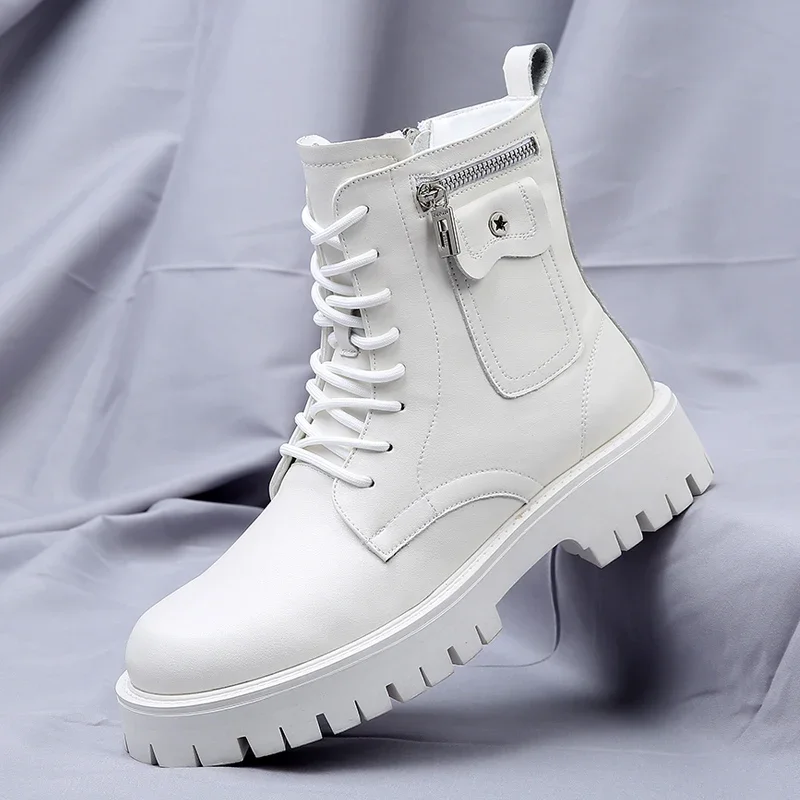 Men's English Style Thick Sole Design Chelsea Boots Luxury High End Top Layer Leather Famous Brand Casual Boots