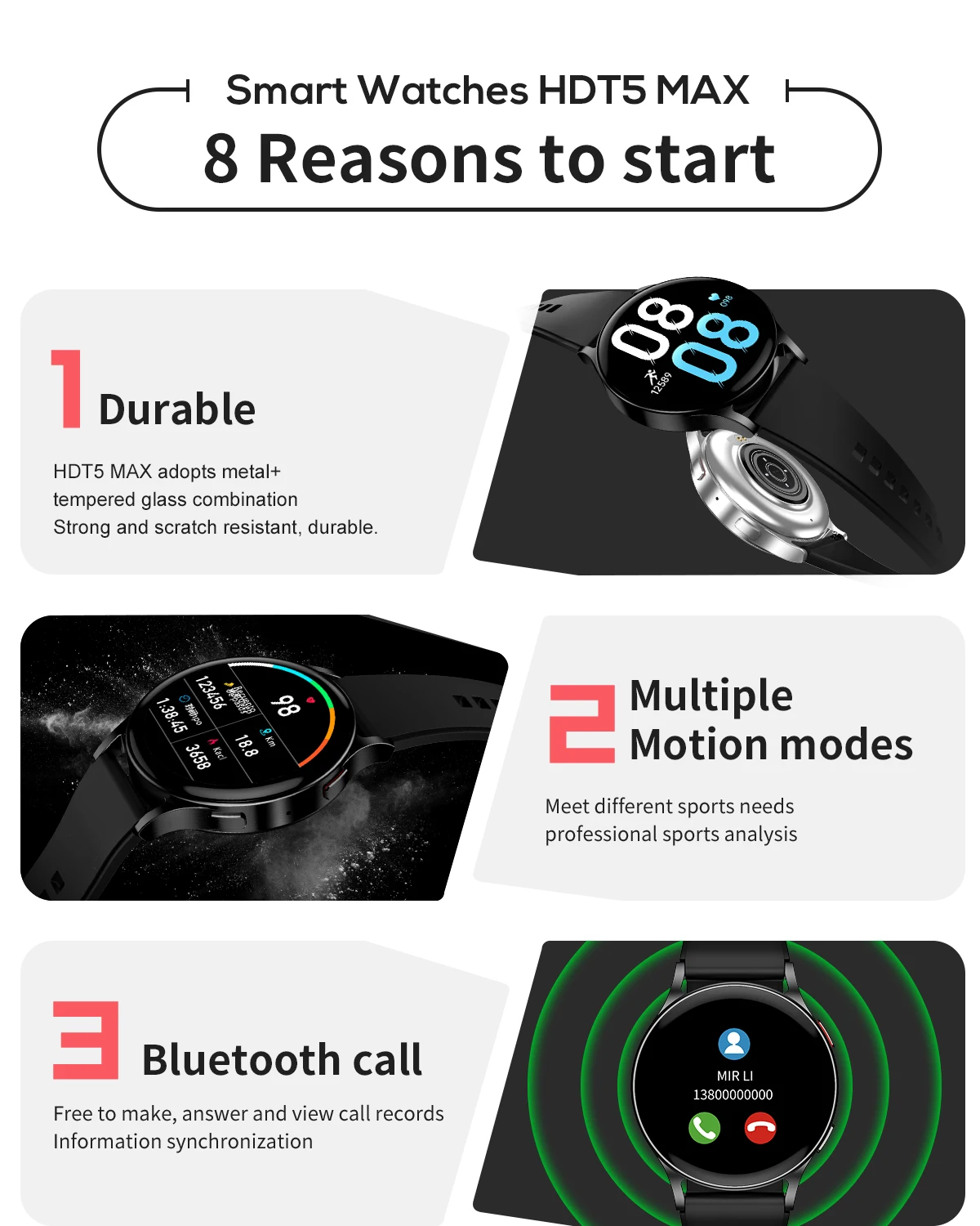 Montre connectée de sport et de fitness ultime avec appels Bluetooth et surveillance de la fréquence cardiaque