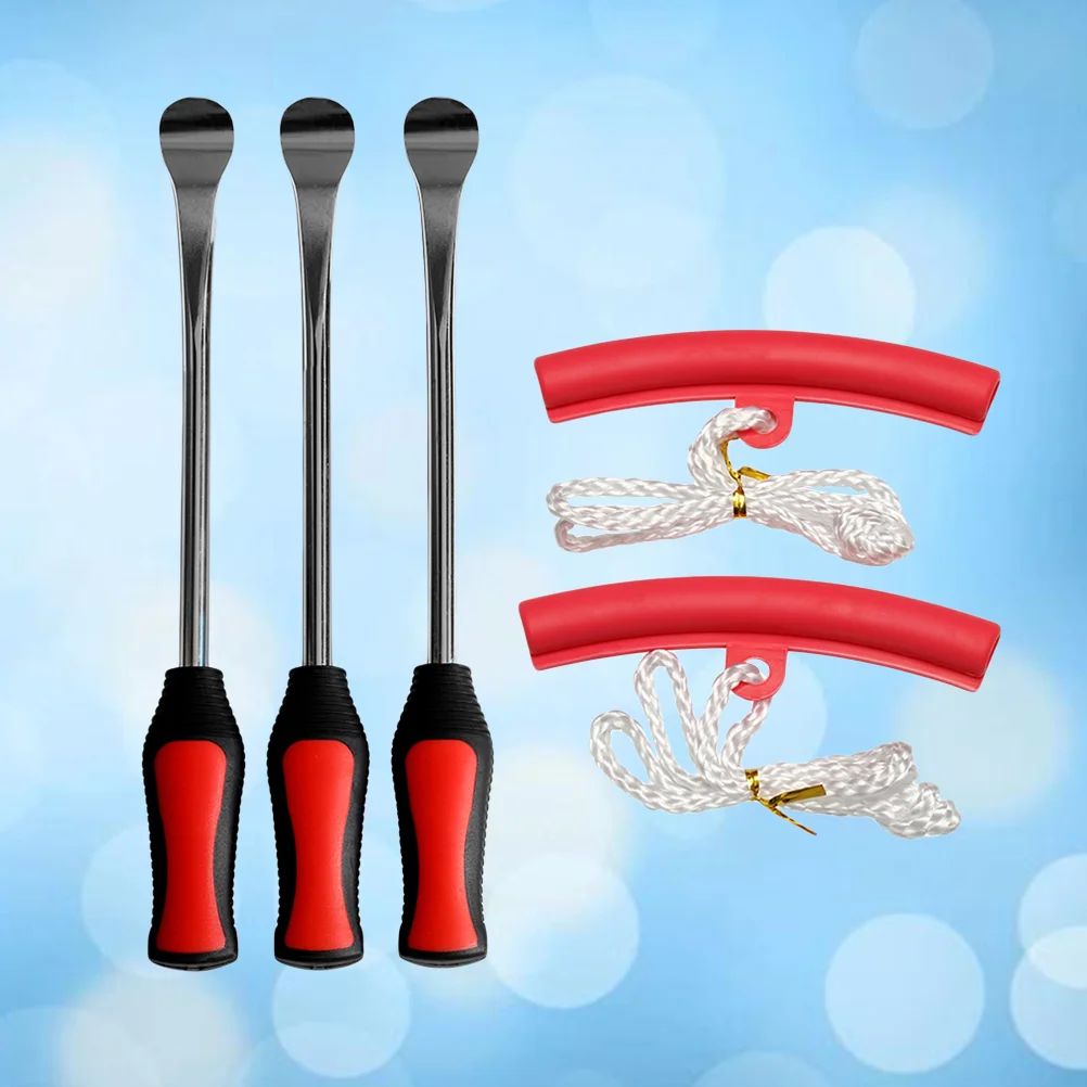 

5pcs/Pack Tire Change Tool Set Tire Dismounting Mounting Set Kit Tyre Spoon Lever Tools Rim Protector Sheaths For Motorcycle Car