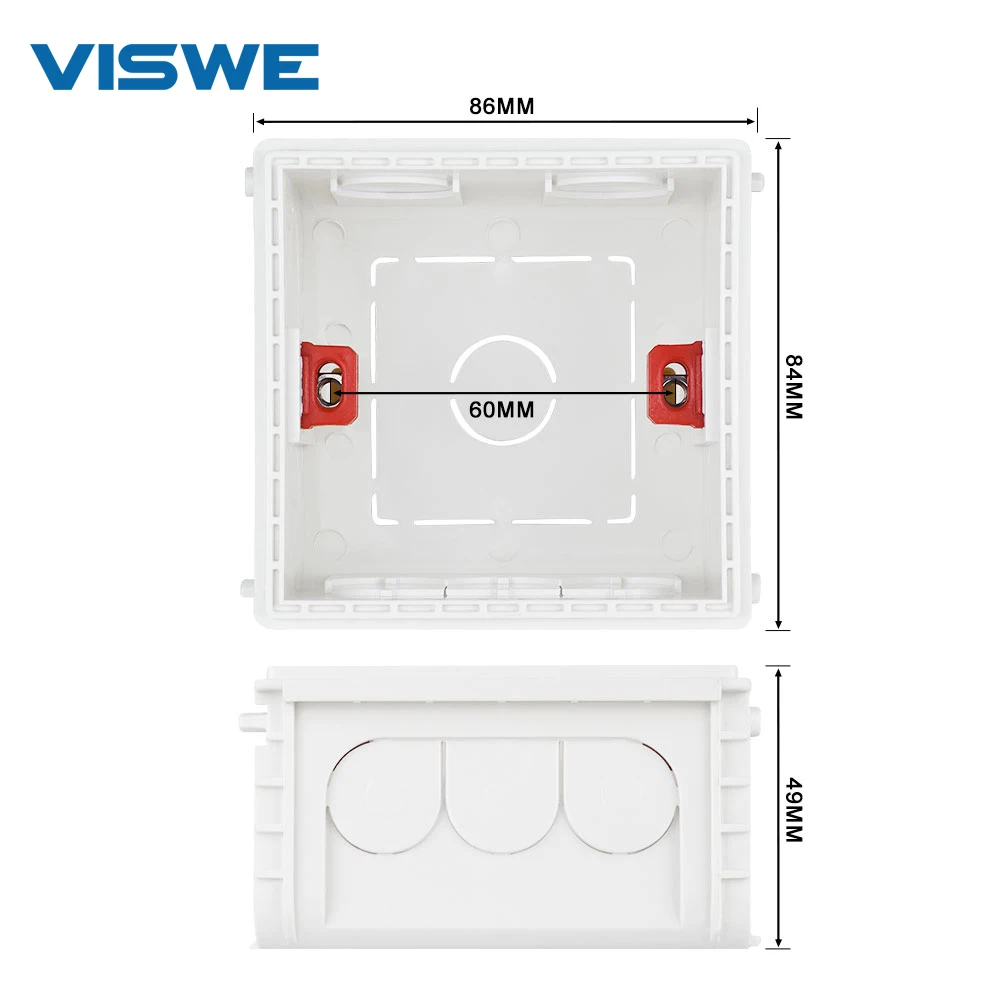 Socket Switch Adjustable Mounting Box 86mm*84mm*50mm for 86 type Wall Switch