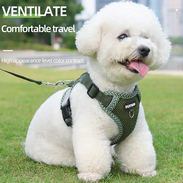 No Pull Small Dog Harness and Leash Set Breathable Puppy Chest Strap Reflective Pet Harness Vest 4-point Adjustment Chihuahua 5