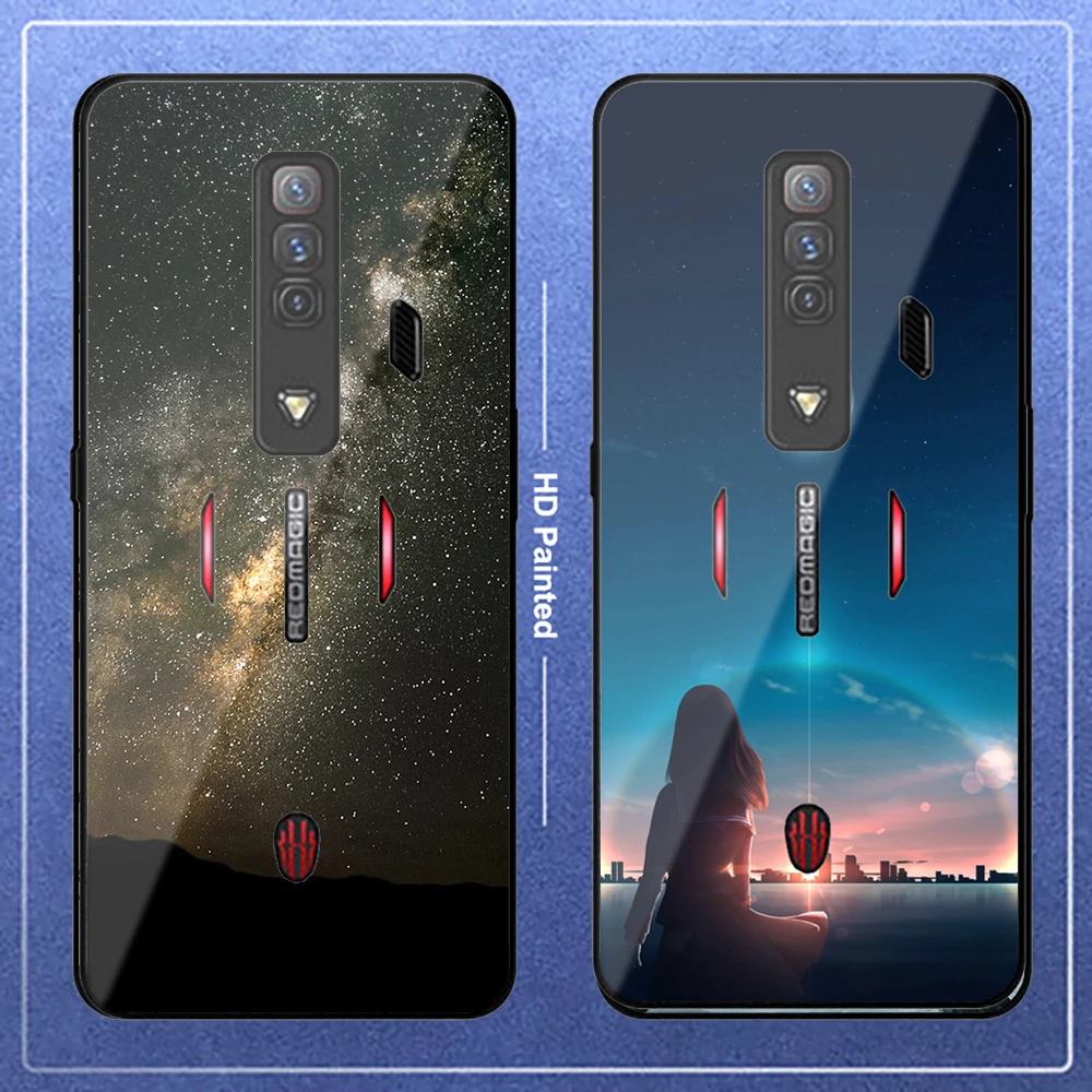 Per Zte Nubia Red Magic 7 Case Support Custom Hd Painting Cover Posteriore In Vetro Temperato Red Magic7 Nx679J Custodia In Vetro Rigido Da Gioco