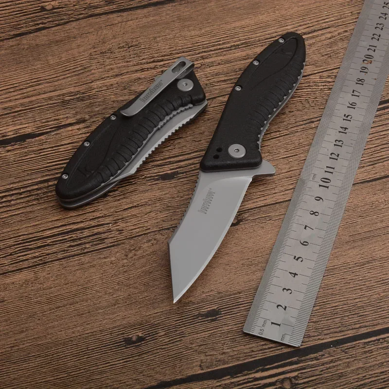 

Hunting Kershaw 1319 Grinder Folding Pocket Knife Tanto Blade 8Cr13Mov Steel EDC Combat Tactical Self Defense Knife Men Gift