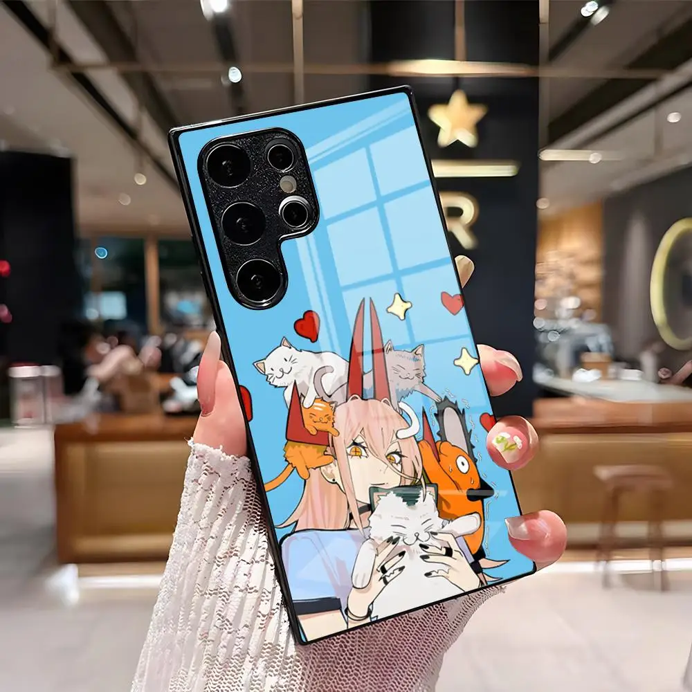Cool M-Makima Chainsaw Man Glass Phone Case