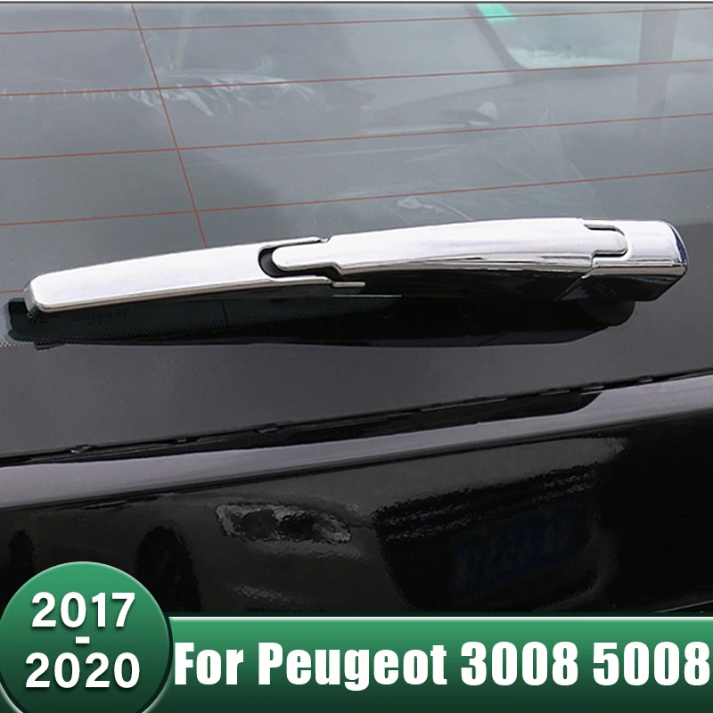 

Car Rear Trunk Window Wiper Trim Overlay Cover Blade Nozzle Garnish Case For Peugeot 3008 5008 GT 2017 2018 2019 2020 3008GT MK2