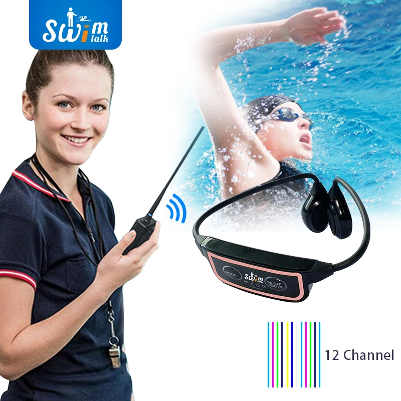 Pack de 10 casques de natation à conduction osseuse H902 et talkie-walkie  Bluetooth H800 - 27 degrés